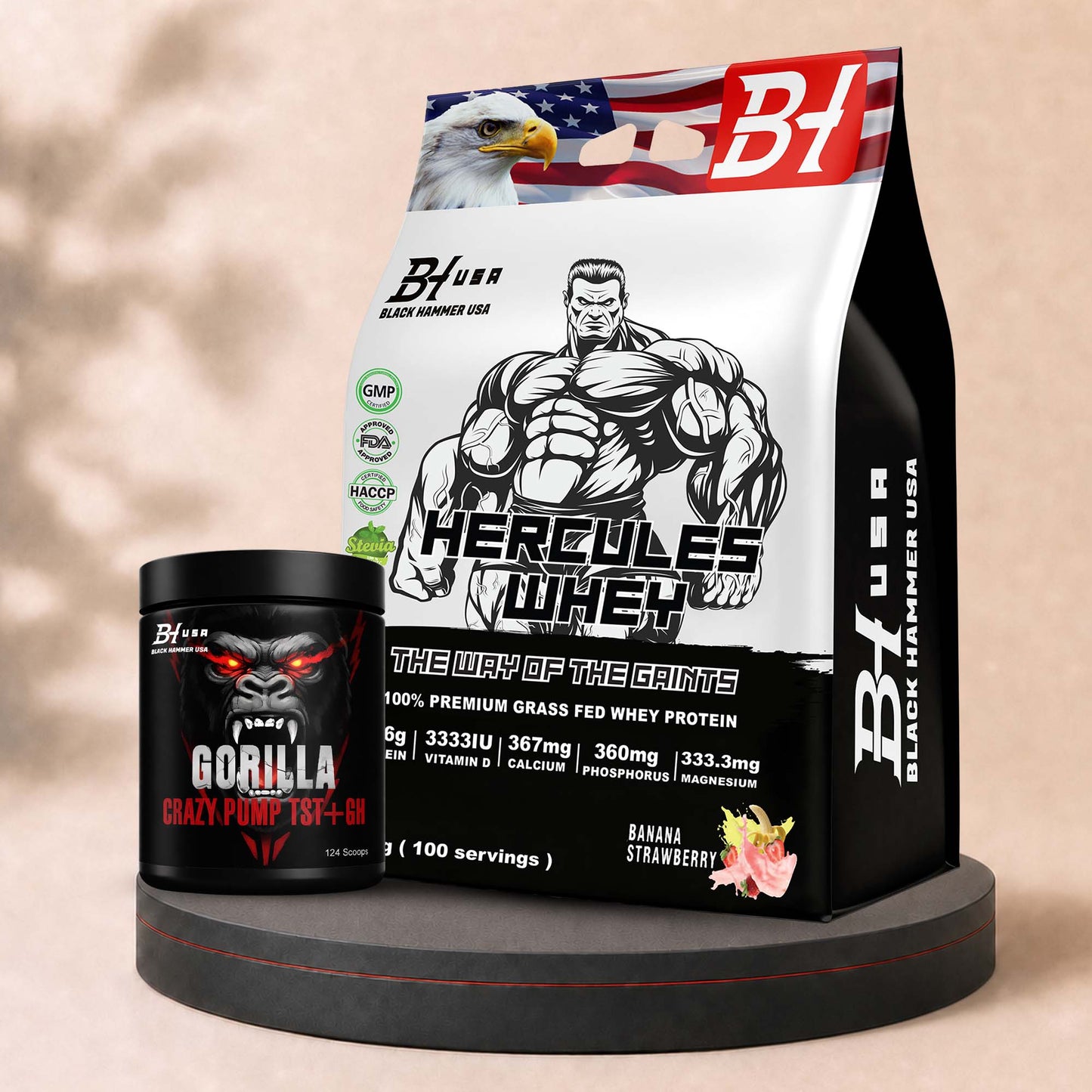 Hercules Whey 3KG + FREE Gorilla Crazy Pump Orange | All Flavours
