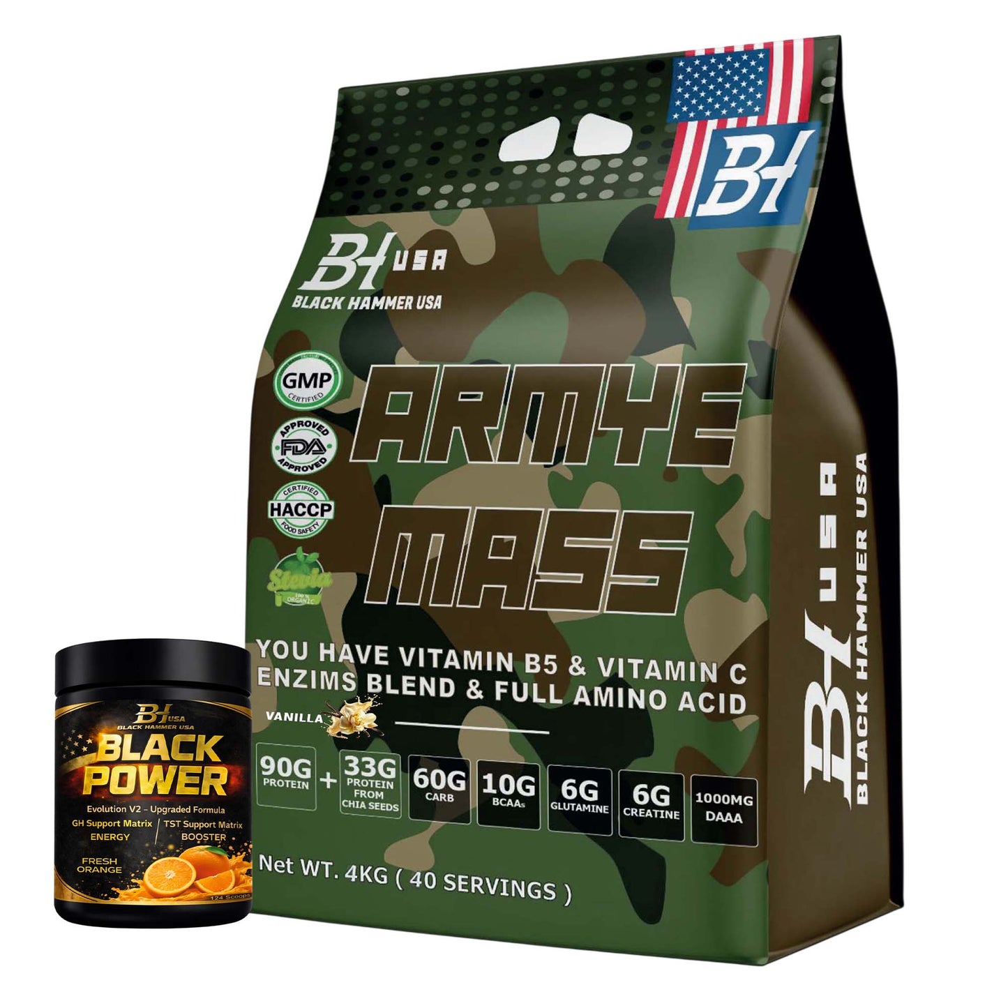 24H Deal: ARMYE Mass 4KG Vanilla + FREE Black Power