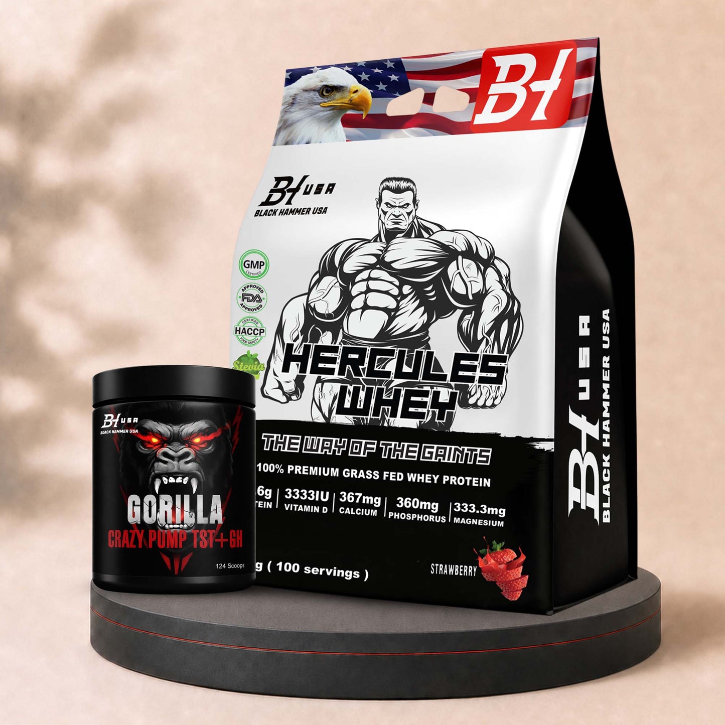 Hercules Whey 3KG + FREE Gorilla Crazy Pump Orange | All Flavours