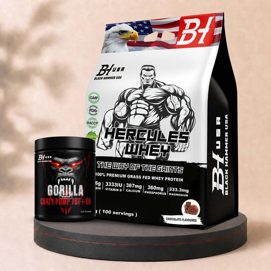 Hercules Whey 3KG + FREE Gorilla Crazy Pump Orange | All Flavours
