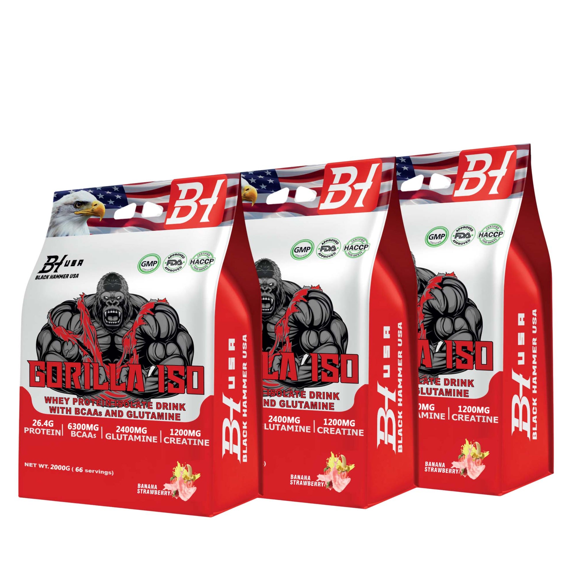 3x Gorilla ISO Whey Protein 2KG Bundle - image 4