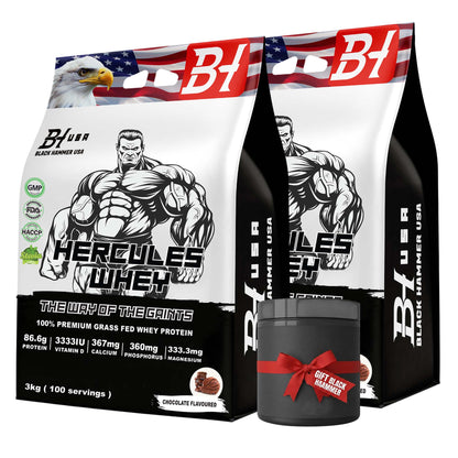 2x Hercules Whey Protein 3KG Chocolate + Free Gift