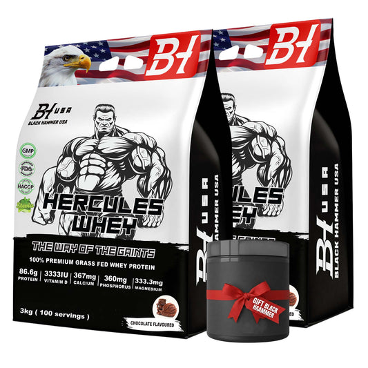 2x Hercules Whey Protein 3KG Chocolate + Free Gift