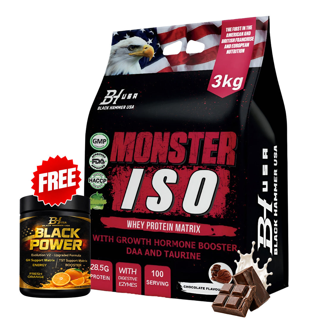 Monster ISO 3KG Chocolate + FREE Black Power Orange
