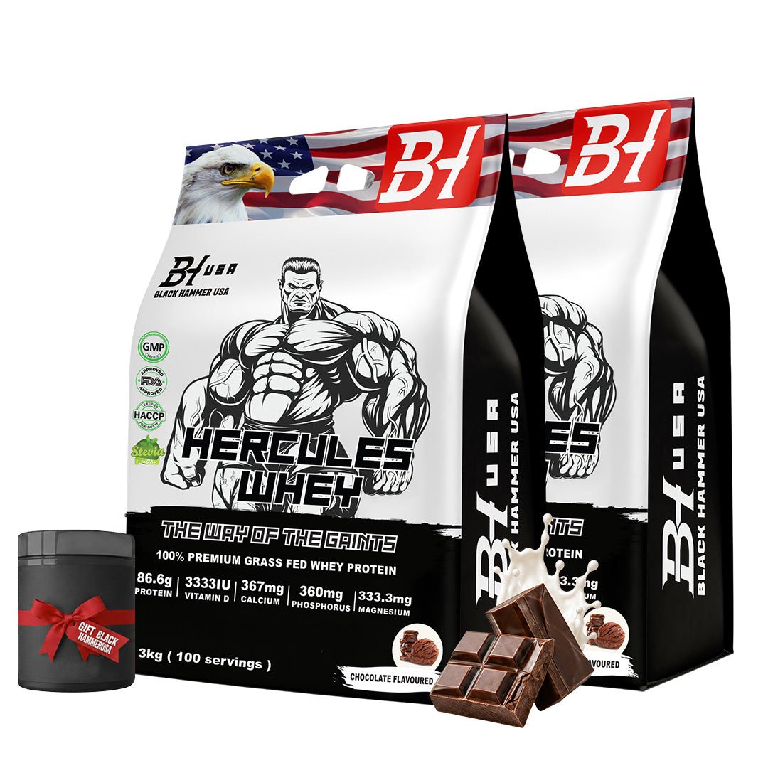 2x Hercules Whey Protein 3KG Chocolate + Free Gift