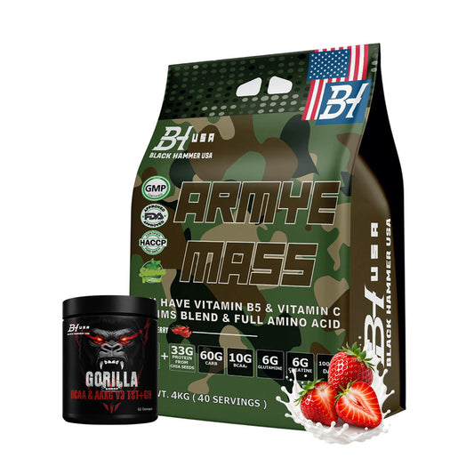 ARMYE Mass Gainer 4KG + FREE GORILLA BCAA