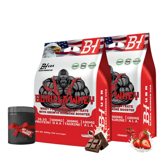 2x Gorilla Whey 5KG Strawberry & Chocolate + Free Gift