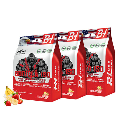 3x Gorilla ISO Whey Protein 2KG Bundle