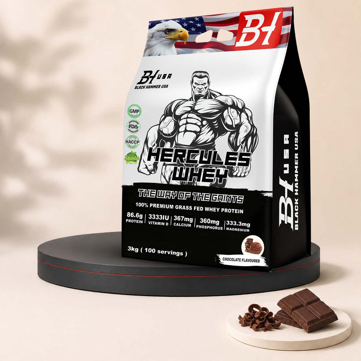 2x Hercules Whey Protein 3KG Chocolate + Free Gift