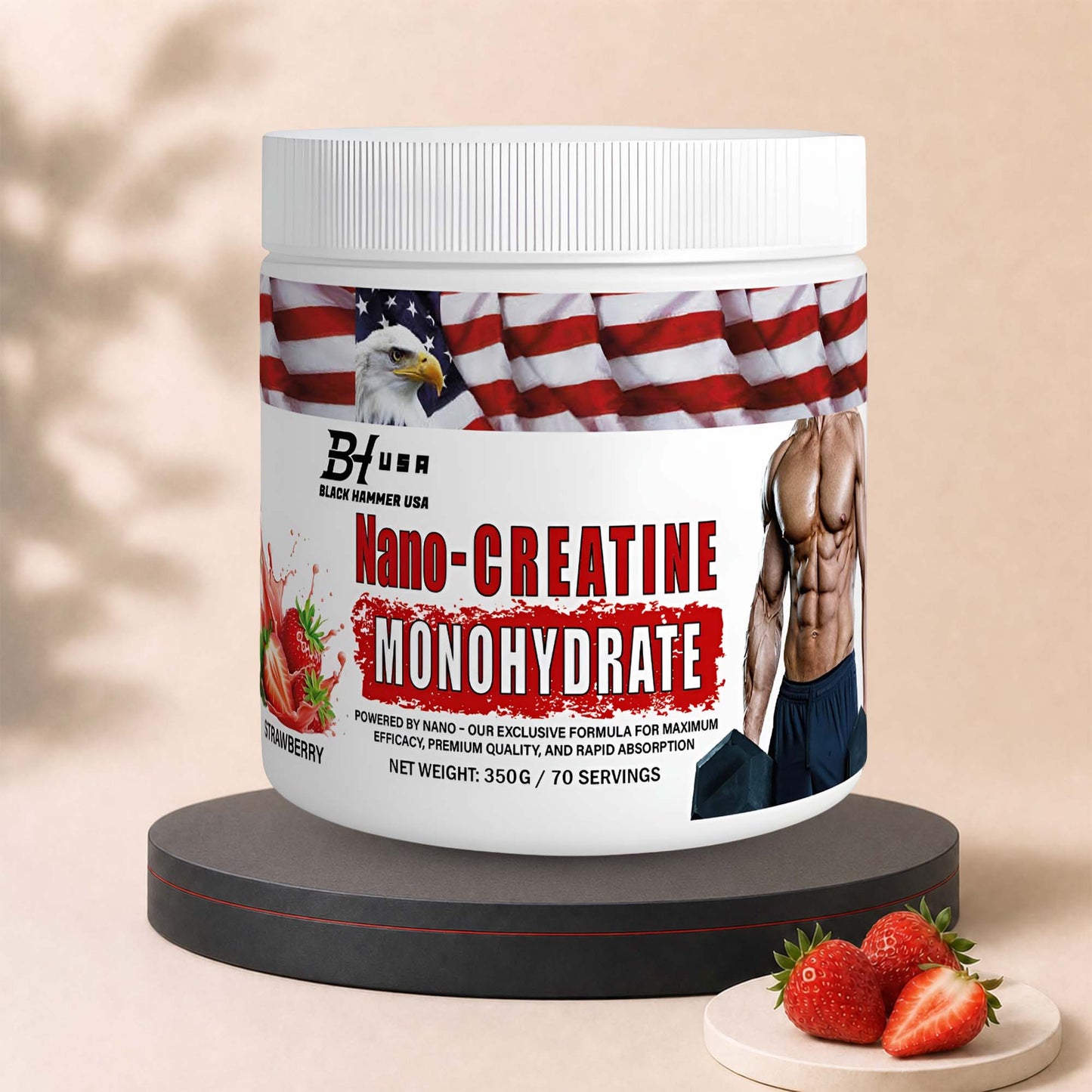 2× Hercules Whey 3KG Strawberry + FREE Nano Creatine Strawberry